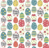 happy easter day cute colourful eggs pattern seamless  vector
