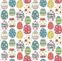 happy easter day cute colourful eggs pattern seamless  vector