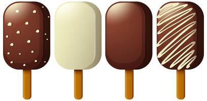 Different flavors of popsicle icecream vector