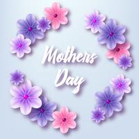 Illustration for Mother's Day. Frame of blue flowers vector