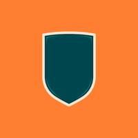 Simple basic shield badge shape blank template vector