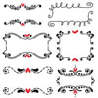 Hand drawn sketched line border wedding art vector illustration