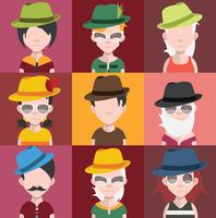 Set of people icons with faces vector