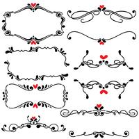 Hand drawn sketched line border wedding art vector illustration