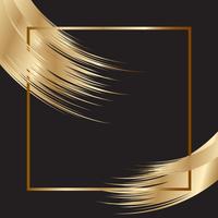 Elegant background with gold frame and brush strokes vector