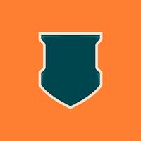 Unique glossy cartoon color blank shield badge template vector