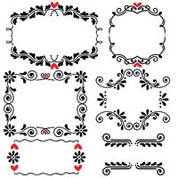 Hand drawn sketched line border wedding art vector illustration