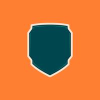 Unique futuristic tech blank shield badge shape template vector