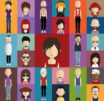 People avatar with full body and torso variations vector