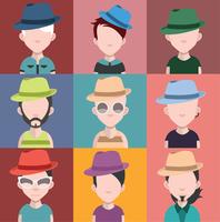 Set of people icons with faces vector