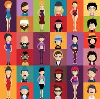 People avatar with full body and torso variations vector