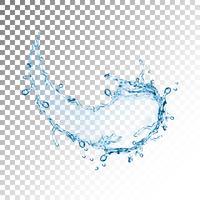 realistic Blue water splash with drops, vector illustration