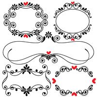 Hand drawn sketched line border wedding art vector illustration