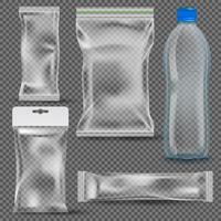 Set Of Transparent Empty Plastic Packaging. EPS10 Vector