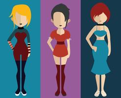 People avatar with full body and torso variations vector