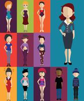 People avatar with full body and torso variations vector