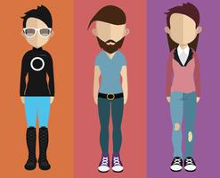 People avatar with full body and torso variations vector