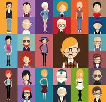 People avatar with full body and torso variations vector