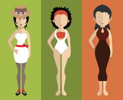 People avatar with full body and torso variations vector