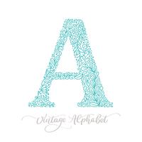 Hand drawn A letter calligraphy vintage logo design template vector