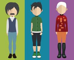 People avatar with full body and torso variations vector