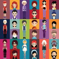 People avatar with full body and torso variations vector