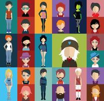 People avatar with full body and torso variations vector