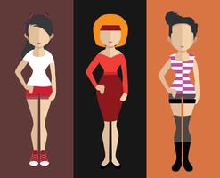 People avatar with full body and torso variations vector