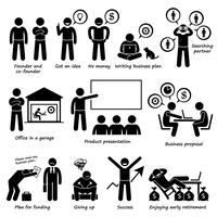 Entrepreneur Creating a Startup Business Company Pictogram. vector