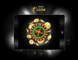 Banner de diseño de casino online. vector