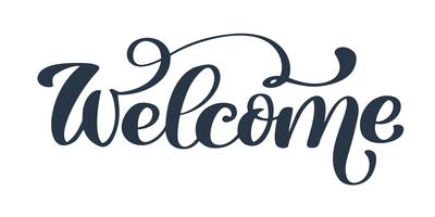 Welcome Hand drawn text vector