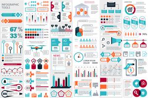 Plantilla de diseño de vector de visualización de datos de elementos de infografía