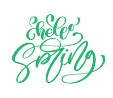 Calligraphy quote hello spring vector