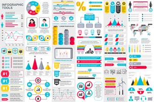 Plantilla de diseño de vector de visualización de datos de elementos de infografía