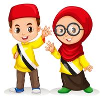 Boy and girl from Brunei vector