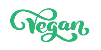 Vegan hand drawn calligpaphy isolated vector illustration. Healthy diet and lifestyle vegan symbol food. hand sketch badge, icon. lettering Logo for vegetarian restaurant menu, cafe, farm market