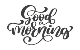 Hand drawn Good Morning lettering text vector