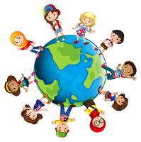 Niños de diferentes países del mundo. vector