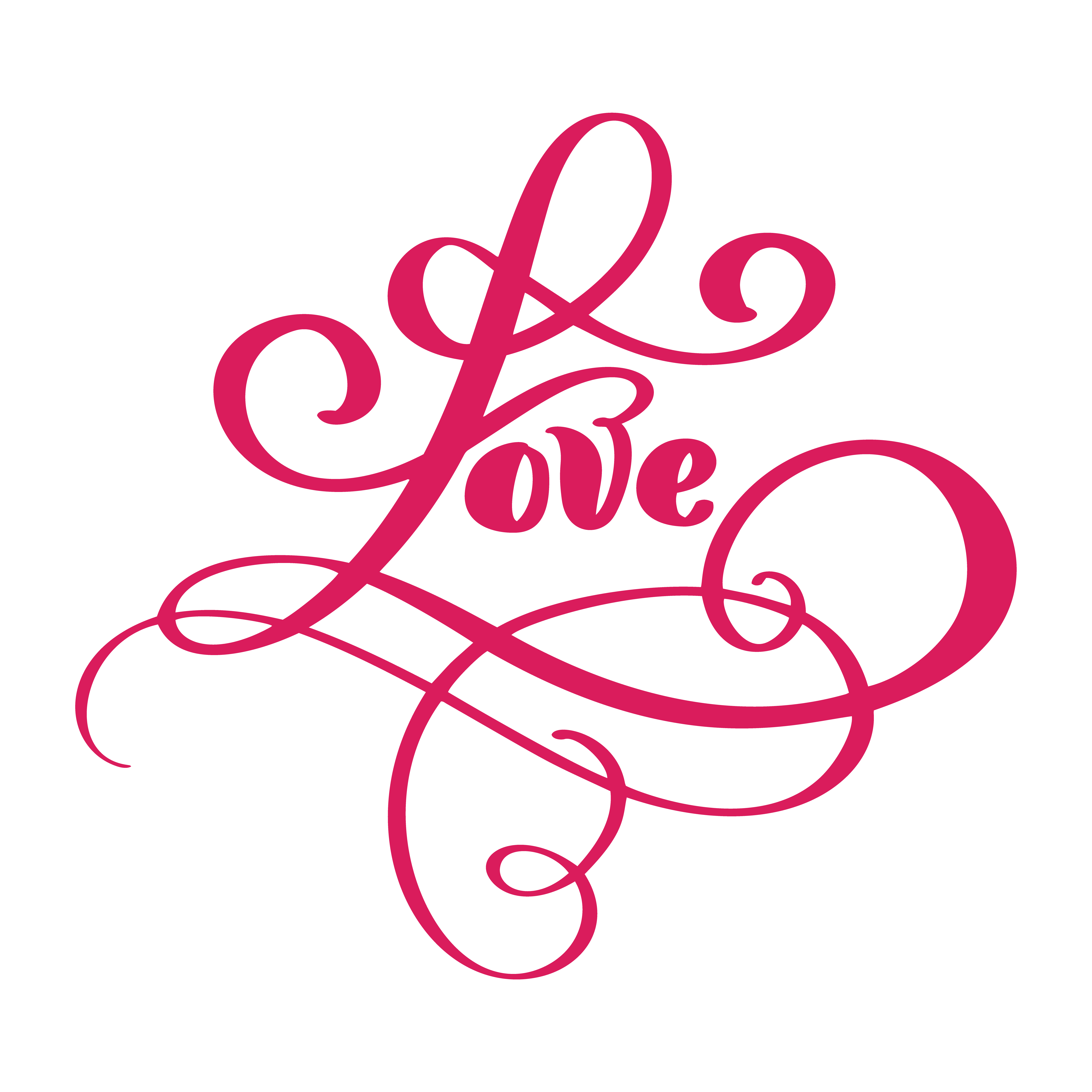 Love Greeting Card Design With Stylish Red Text For Happy