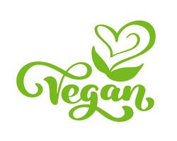 Logotipo del ejemplo del vector del vegano, diseño de la comida Letras manuscritas para restaurante, cafe de menú sin procesar. Elementos para etiquetas, logos, insignias, pegatinas o iconos. Colección caligráfica y tipográfica.