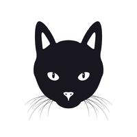 Black cat face vector illustration
