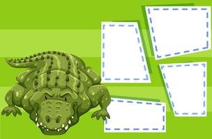 A crocodile on blank template vector