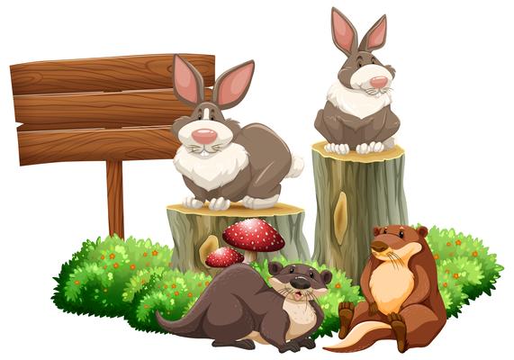 Rabbits and beavers by the sign