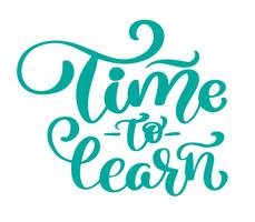 Time to learn Vector vintage text