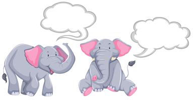 Elephants with blank speech bubbles vector