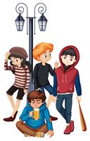 Group of problem steet teenager vector