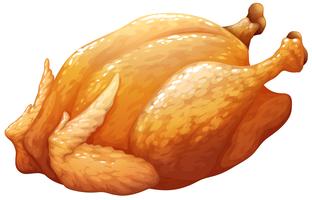 Whole roasted or BBQ chicken vector
