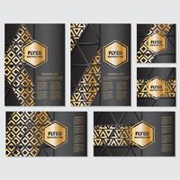 Gold banner background flyer style Design Template vector