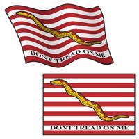 Dont Tread On Me Flag, Waving and Flat, Vector Graphic Illustration