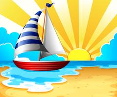 Sail and beach vector